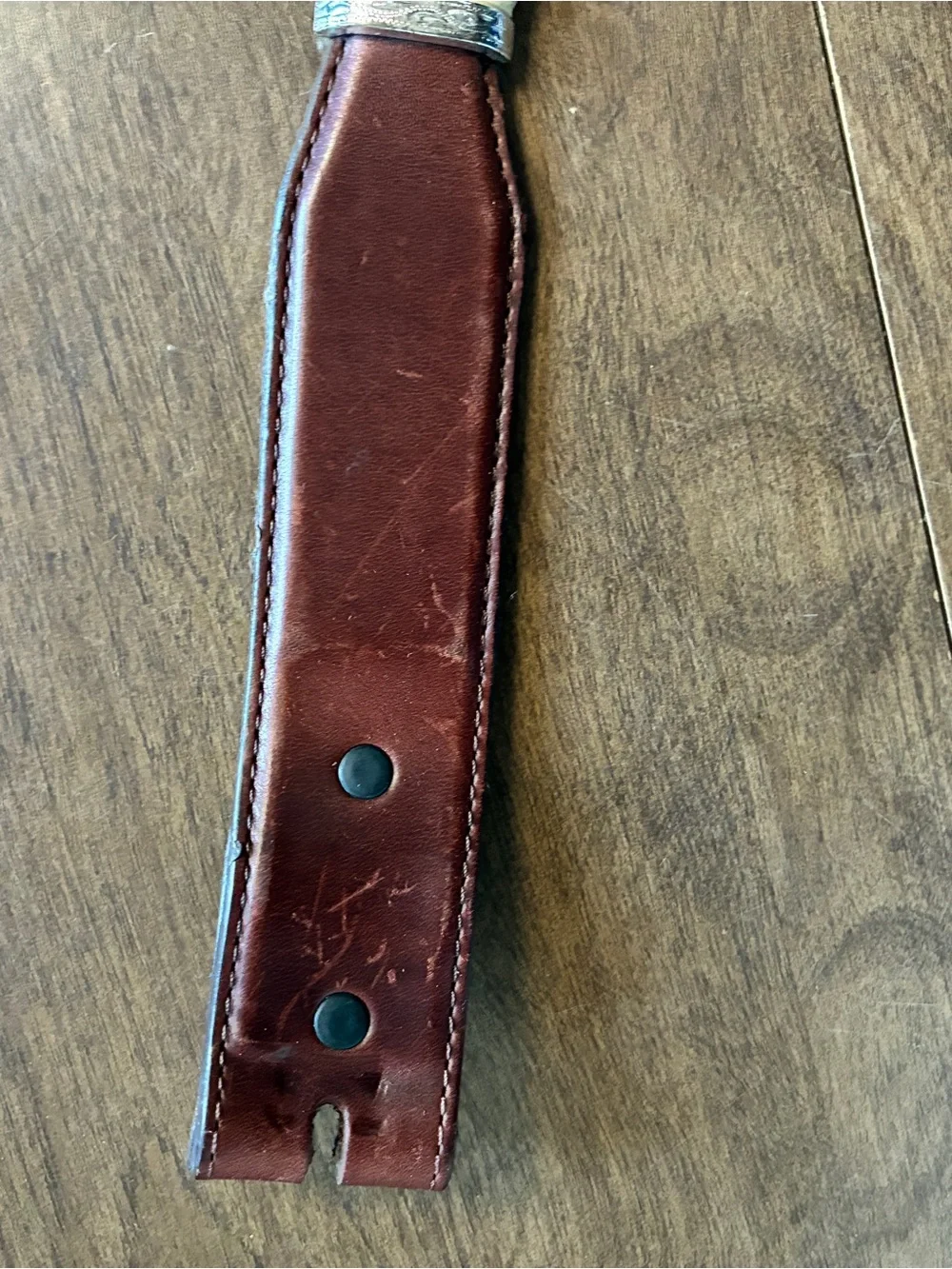 Tony Lama Western Belt Brown Tooled Leather Silver Concho NO BUCKLE 42 9117L